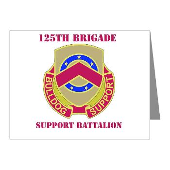 125BSB - M01 - 02 - DUI - 125th Bde - Support Bn with Text - Note Cards (Pk of 20) - Click Image to Close