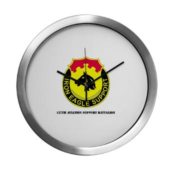 127ASB - M01 - 03 - DUI - 127th Avn Support Bn with Text - Modern Wall Clock