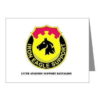 127ASB - M01 - 02 - DUI - 127th Avn Support Bn with Text - Note Cards (Pk of 20) - Click Image to Close