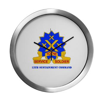 13SC - M01 - 03 - DUI - 13th Sustainment Command with Text - Modern Wall Clock