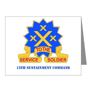 13SC - M01 - 02 - DUI - 13th Sustainment Command with Text - Note Cards (Pk of 20)