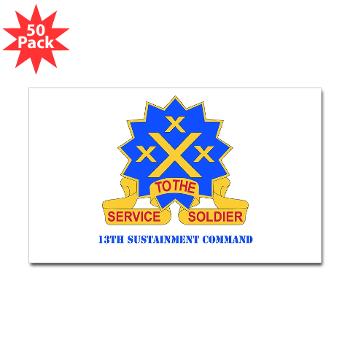 13SC - M01 - 01 - DUI - 13th Sustainment Command with Text - Sticker (Rectangle 50 pk) - Click Image to Close