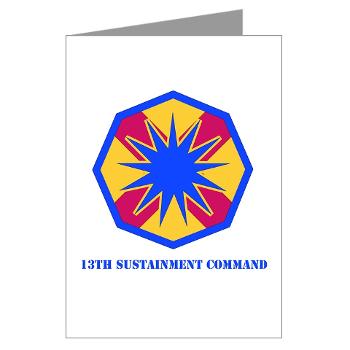 13SC - M01 - 02 - SSI - 13th Sustainment Command with Text - Greeting Cards (Pk of 10)