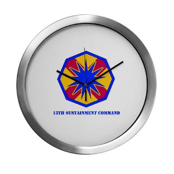 13SC - M01 - 03 - SSI - 13th Sustainment Command with Text - Modern Wall Clock