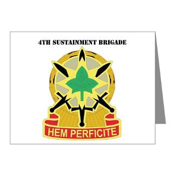 13SC4SB - M01 - 02 - DUI - 4th Sustainment Bde with Text - Note Cards (Pk of 20)
