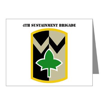 13SC4SB - M01 - 02 - SSI - 4th Sustainment Bde with Text - Note Cards (Pk of 20)