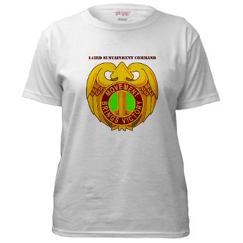 143SC - A01 - 04 - DUI - 143rd Sustainment Command with Text - Women's T-Shirt - Click Image to Close