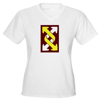 143SC - A01 - 04 - SSI - 143rd Sustainment Command - Women's V-Neck T-Shirt - Click Image to Close