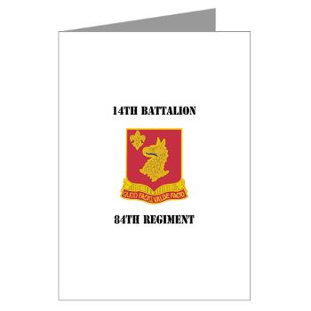 14B84R - M01 - 02 - DUI - 14th Bn - 84th Regt with Text - Greeting Cards (Pk of 10) - Click Image to Close