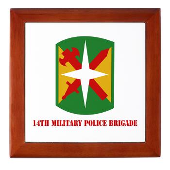 14MPB - M01 - 03 - SSI - 14th Military Police Bde with Text - Keepsake Box