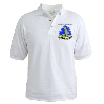 157IB - A01 - 04 - DUI - 157th Infantry Brigade with Text Golf Shirt
