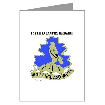 157IB - M01 - 02 - DUI - 157th Infantry Brigade with Text Greeting Cards (Pk of 20) - Click Image to Close