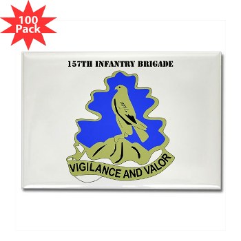 157IB - M01 - 01 - DUI - 157th Infantry Brigade with Text Rectangle Magnet (100 pack)
