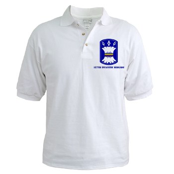 157IB - A01 - 04 - SSI - 157th Infantry Brigade with Text Golf Shirt - Click Image to Close