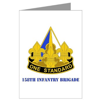158IB - M01 - 02 - DUI - 158th Infantry Brigade with Text Greeting Cards (Pk of 10)