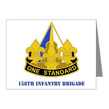 158IB - M01 - 02 - DUI - 158th Infantry Brigade with Text Note Cards (Pk of 20) - Click Image to Close