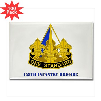 158IB - M01 - 01 - DUI - 158th Infantry Brigade with Text Rectangle Magnet (100 pack) - Click Image to Close