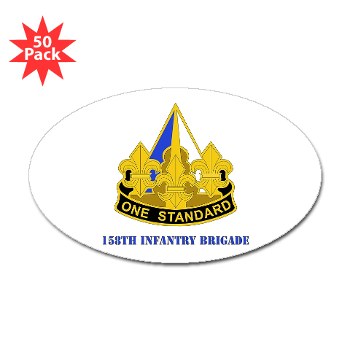 158IB - M01 - 01 - DUI - 158th Infantry Brigade with Text Sticker (Oval 50 pk)