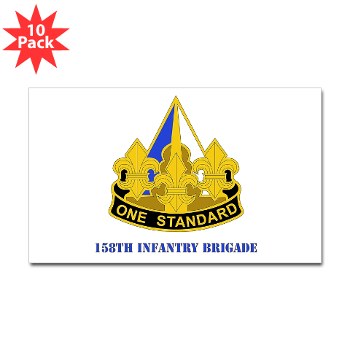 158IB - M01 - 01 - DUI - 158th Infantry Brigade with Text Sticker (Rectangle 10 pk)
