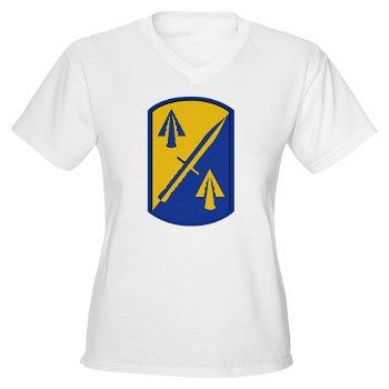 158IB - A01 - 04 - SSI - 158th Infantry Brigade Women's V-Neck T-Shirt