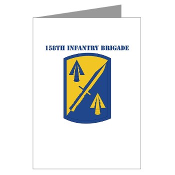 158IB - M01 - 02 - SSI - 158th Infantry Brigade with Text Greeting Cards (Pk of 10)
