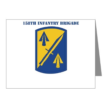 158IB - M01 - 02 - SSI - 158th Infantry Brigade with Text Note Cards (Pk of 20) - Click Image to Close