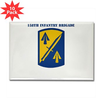 158IB - M01 - 01 - SSI - 158th Infantry Brigade with Text Rectangle Magnet (10 pack)