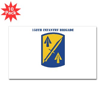 158IB - M01 - 01 - SSI - 158th Infantry Brigade with Text Sticker (Rectangle 10 pk)