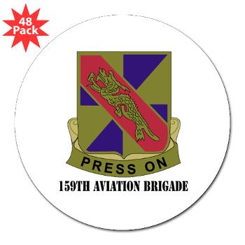 159AV - M01 - 01 - DUI - 159th Aviation Brigade with Text - 3" Lapel Sticker (48 pk)