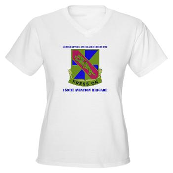 159HHC - A01 - 04 - Headquarter and Headquarters Coy with Text - Women's V-Neck T-Shirt