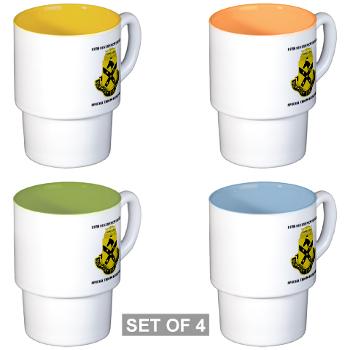 15BSTB - M01 - 03 - DUI - 15th Brigade - Special Troops Bn with Text Stackable Mug Set (4 mugs)
