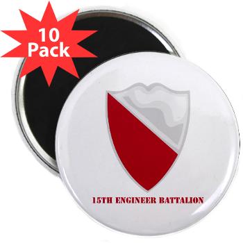 15EB - M01 - 01 - DUI - 15th Engineer Battalion with text - Rectangle Magnet (10 pack)
