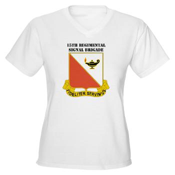 15RSB - A01 - 04 - DUI - 15th Regimental Signal Bde with text - Women's V-Neck T-Shirt