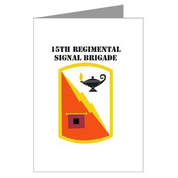 15RSB - M01 - 02 - SSI - 15th Regimental Signal Bde with text - Greeting Cards (Pk of 10)