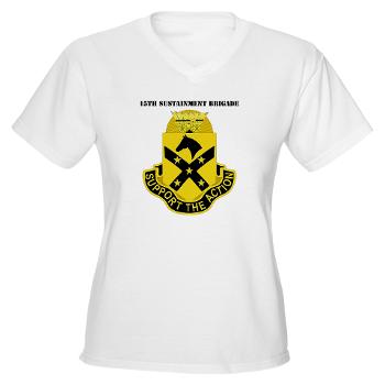 15SB - A01 - 04 - DUI - 15th Sustainment Bde with Text - Women's V-Neck T-Shirt