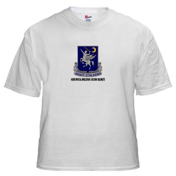 160SOAR - A01 - 04 - DUI - 160th Special Operations Aviation Regiment with Text - White t-Shirt