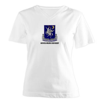 160SOAR - A01 - 04 - DUI - 160th Special Operations Aviation Regiment with Text - Women's V-Neck T-Shirt