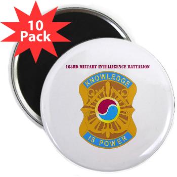163MIB - M01 - 01 - DUI - 163rd Military Intelligence Bn with Text - 2.25" Magnet (10 pack)