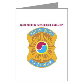 163MIB - M01 - 02 - DUI - 163rd Military Intelligence Bn with Text - Greeting Cards (Pk of 10)