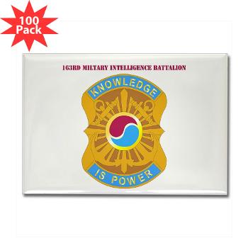 163MIB - M01 - 01 - DUI - 163rd Military Intelligence Bn with Text - Rectangle Magnet (100 pack)