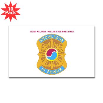 163MIB - M01 - 01 - DUI - 163rd Military Intelligence Bn with Text - Sticker (Rectangle 10 pk)
