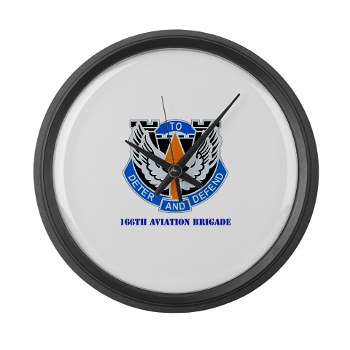 166AB - M01 - 03 - DUI - 166th Aviation Brigade with Text - Large Wall Clock