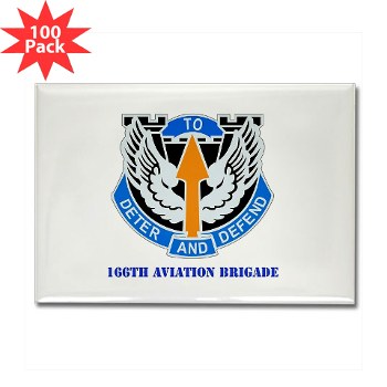 166AB - M01 - 01 - DUI - 166th Aviation Brigade with Text - Rectangle Magnet (100 pack)