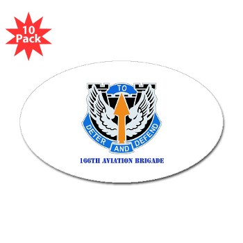 166AB - M01 - 01 - DUI - 166th Aviation Brigade with Text - Sticker (Oval 10 pk) - Click Image to Close