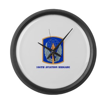 166AB - M01 - 03 - SSI - 166th Aviation Brigade with Text - Large Wall Clock