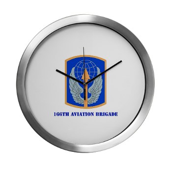 166AB - M01 - 03 - SSI - 166th Aviation Brigade with Text - Modern Wall Clock