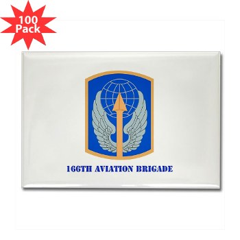 166AB - M01 - 01 - SSI - 166th Aviation Brigade with Text - Rectangle Magnet (100 pack)