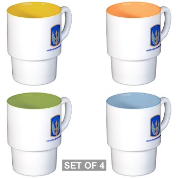 166AB - M01 - 03 - SSI - 166th Aviation Brigade with Text - Stackable Mug Set (4 mugs)