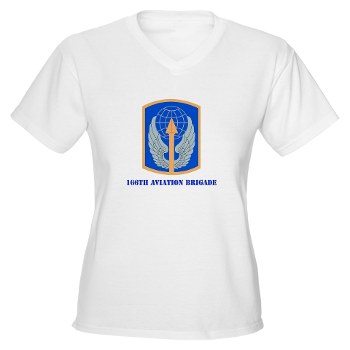 166AB - A01 - 04 - SSI - 166th Aviation Brigade with Text - Women's V-Neck T-Shirt - Click Image to Close