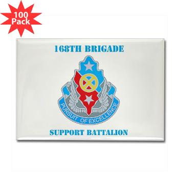 168BSB - M01 - 01 - DUI - 168th Bde - Support Bn with Text - Rectangle Magnet (100 pack)